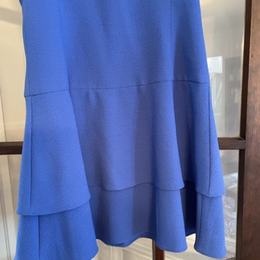 Black Halo Sleeveless Blue Dress with Ruffles, Size 10 - Picture 3 of 5